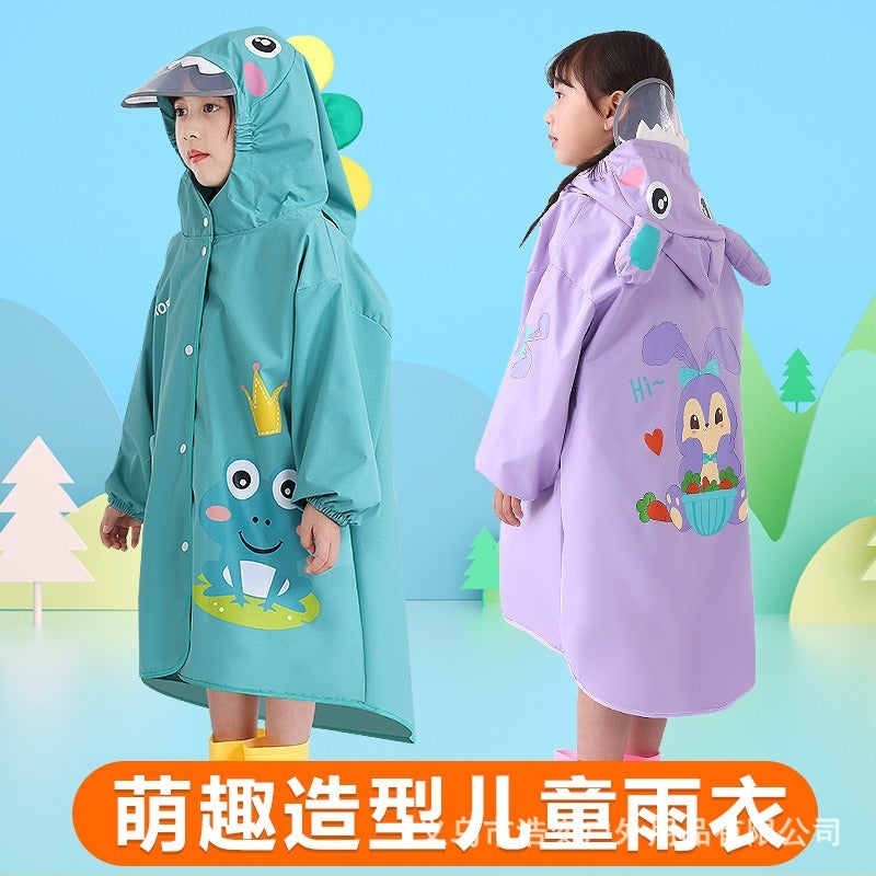 Children'S Cartoon Raincoat For Boys And Girls Dinosaur Rainproof Clothing Thickened Wear-Resistant School Special Children'S Poncho Portable - Image 3